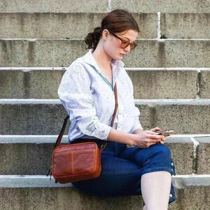 Jack George's Voyager Double Zippered Crossbody Bag